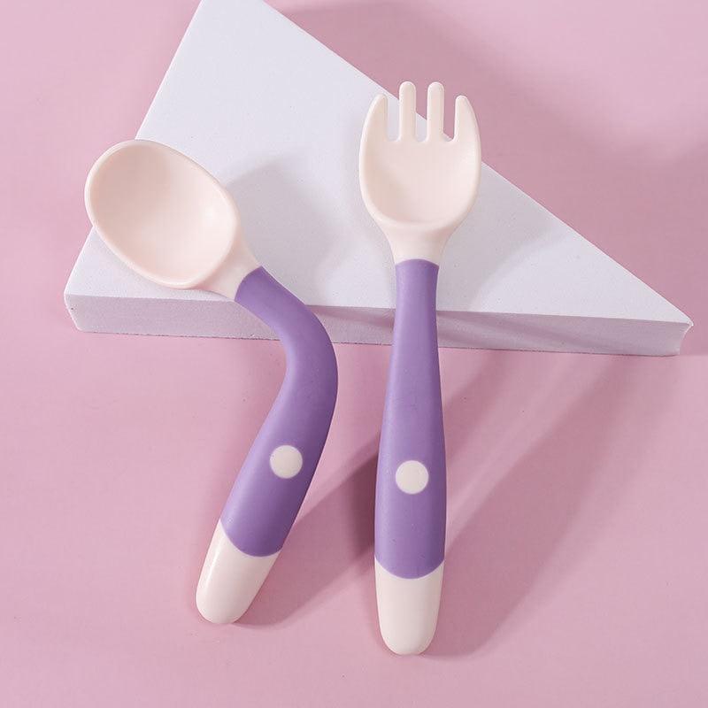 Kids Portable Cutlery Set Silicone Twist | 2 pieces | Fork and Spoon for babies - Shop Travel Tots