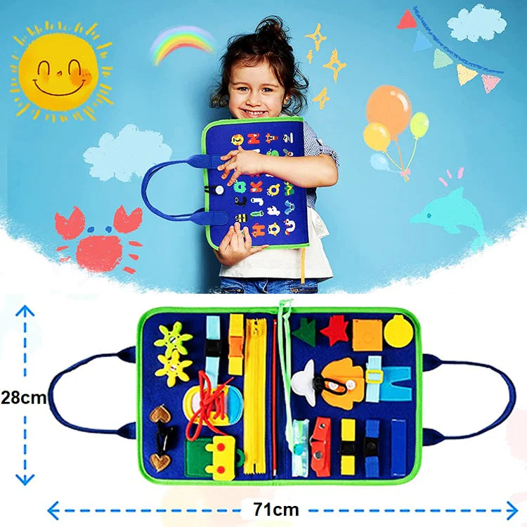 Premium Montessori Busy Board Travel Case | Carry on activities - Shop Travel Tots